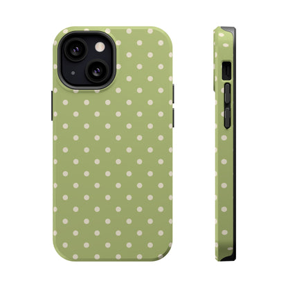 Sage Green Polka Dots – MagSafe iPhone Case