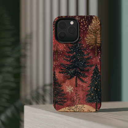 Rustic Red Winter Forest - MagSafe iPhone Series Case