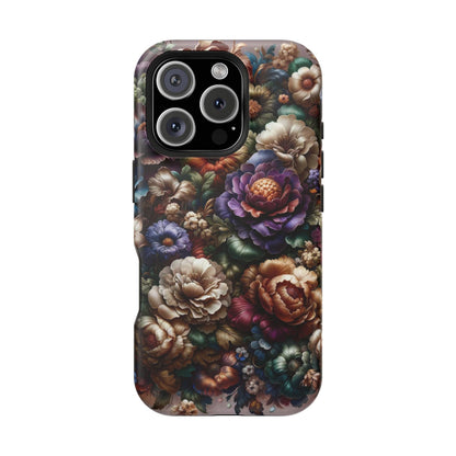 Floral Elegance MagSafe Compatible iPhone Case – Protective Dual-Layer Design with Vibrant Full-Wrap Print