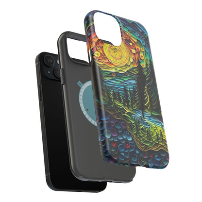 Radiant Forest Sunset MagSafe iPhone Case – Artistic Landscape Design