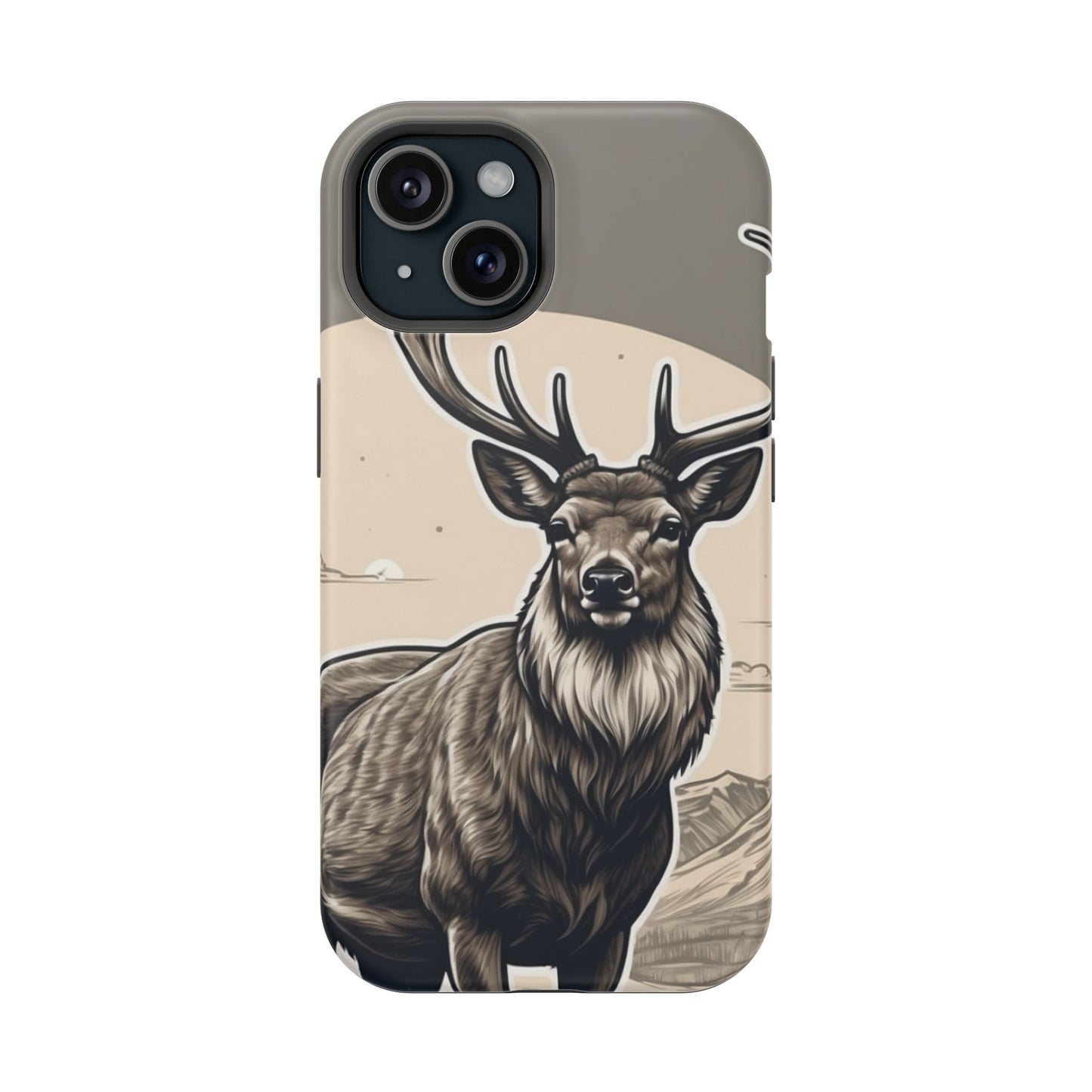 Monochrome Majesty – Regal Stag MagSafe iPhone Cases