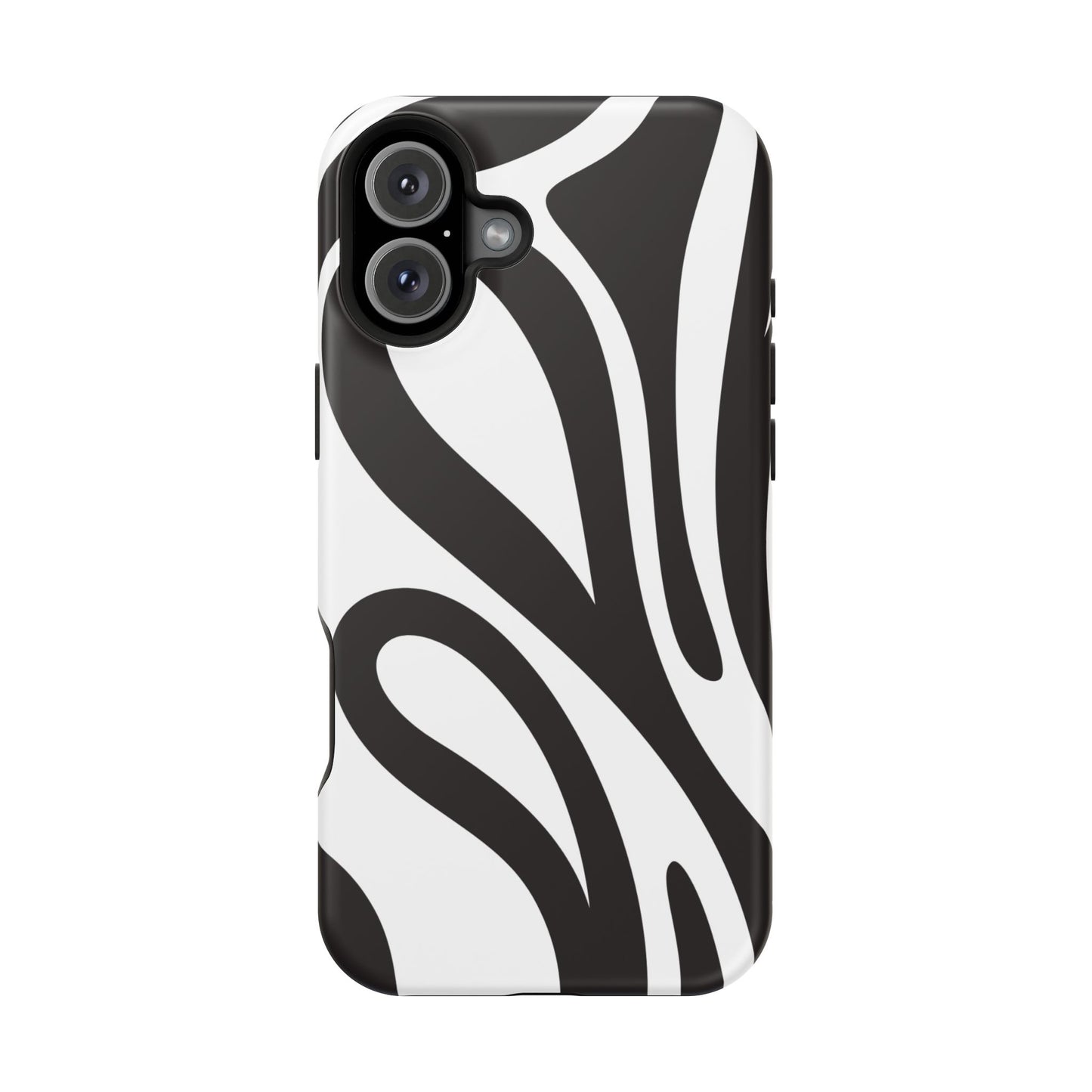 Modern Black and White Abstract Tough MagSafe iPhone Case – Bold Graphic Pattern with Dual-Layer Protection