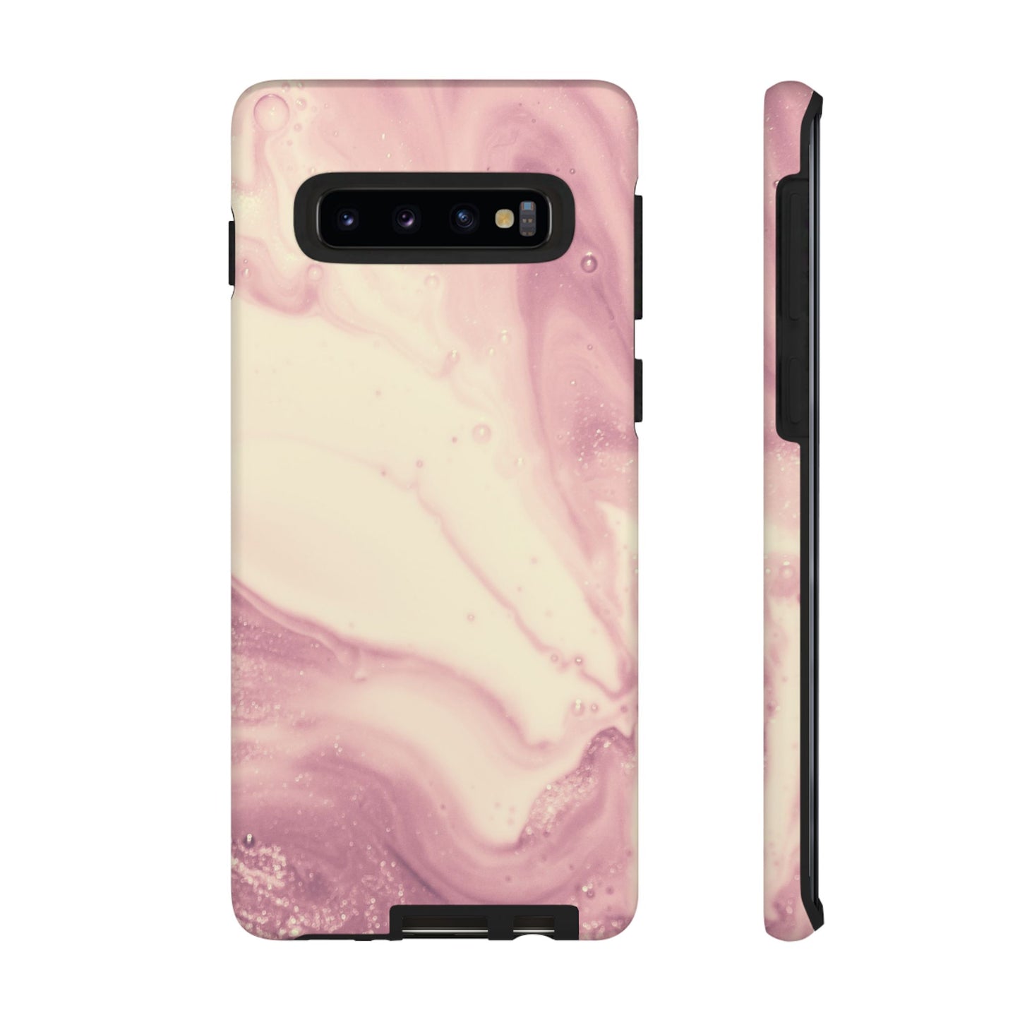 Blush Marble Glow – Samsung Galaxy Case with Rose Gold Swirl Design