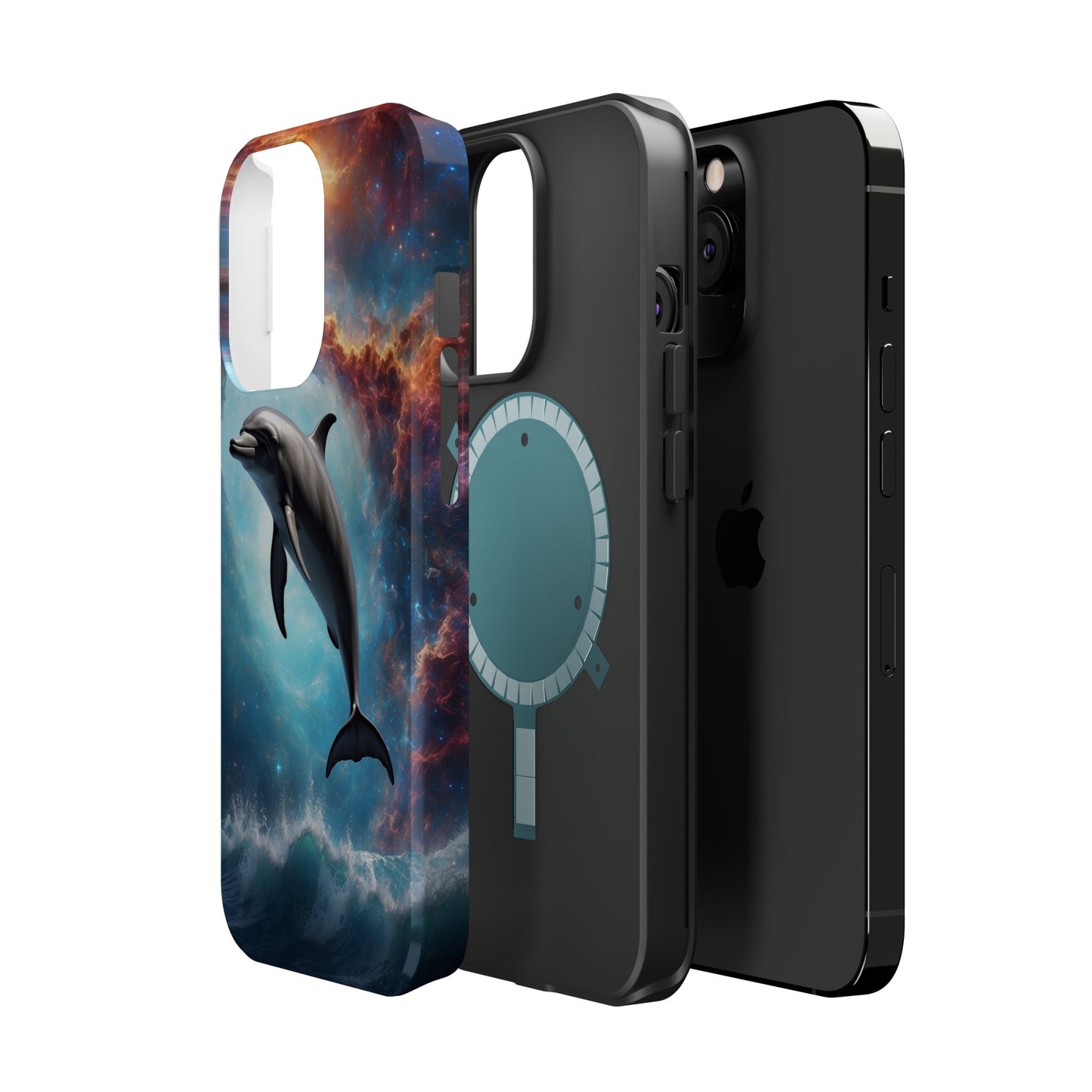 Cosmic Dolphin Space Vibes - MagSafe-Compatible Case