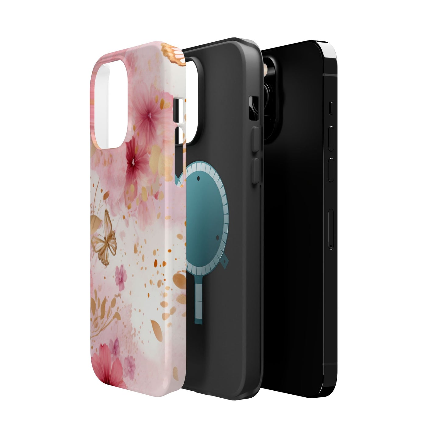 Blush Pink Floral Butterfly - MagSafe iPhone Case