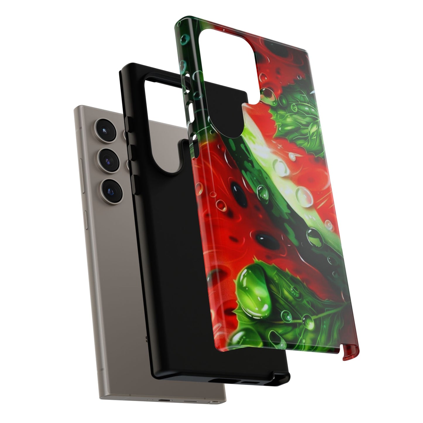 Juicy Watermelon & Mint Samsung Galaxy Case – Tough Dual-Layer, Vibrant Summer Design