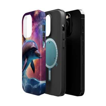 Cosmic Dolphin Galaxy Art - MagSafe-Compatible Case