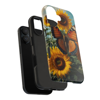 Vibrant Butterfly & Sunflower – iPhone Case