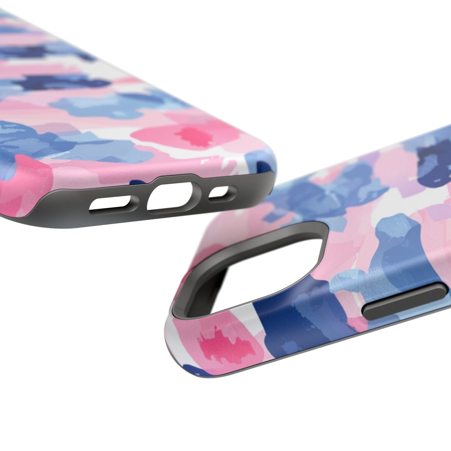 MagSafe Case: Dynamic Pink & Navy Brushstroke Art