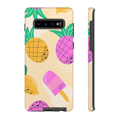 Tropical Pop Samsung Galaxy Case – Fun Pineapple & Lemon Design with Vibrant Summery Colors