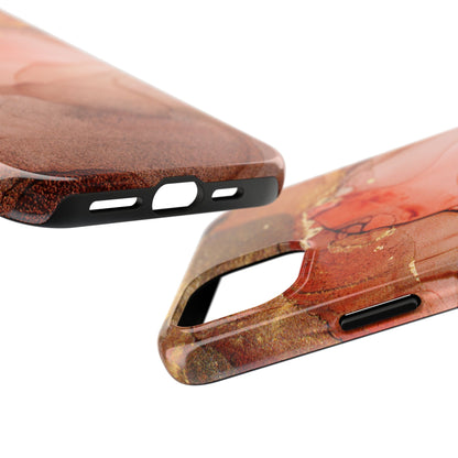 Ruby Red Marble Samsung Galaxy Case - Elegant Red Marble with Gold Accents