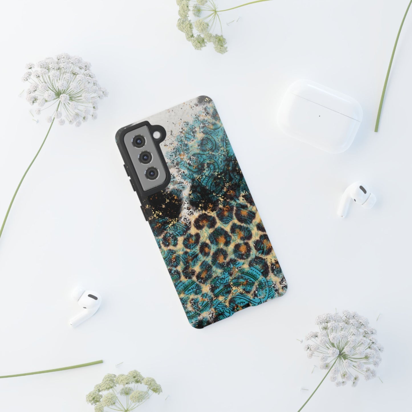 Turquoise Paisley Cowhide Leopard - Samsung Galaxy Series Case