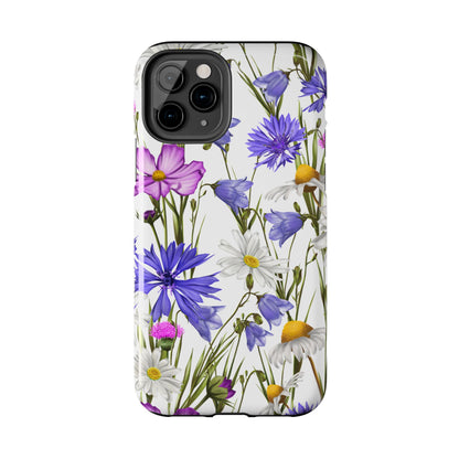 Wildflower Meadow iPhone Case – Purple, Blue, and White Floral Design