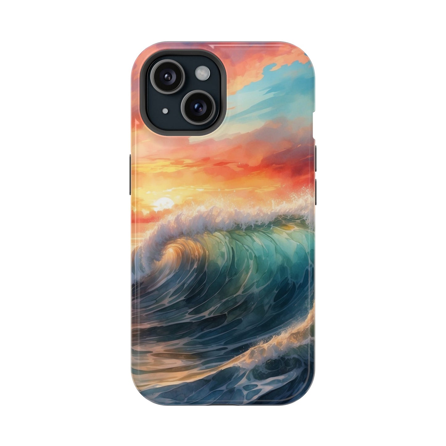 Ocean Wave Sunset MagSafe iPhone Case – Coastal Vibes Design