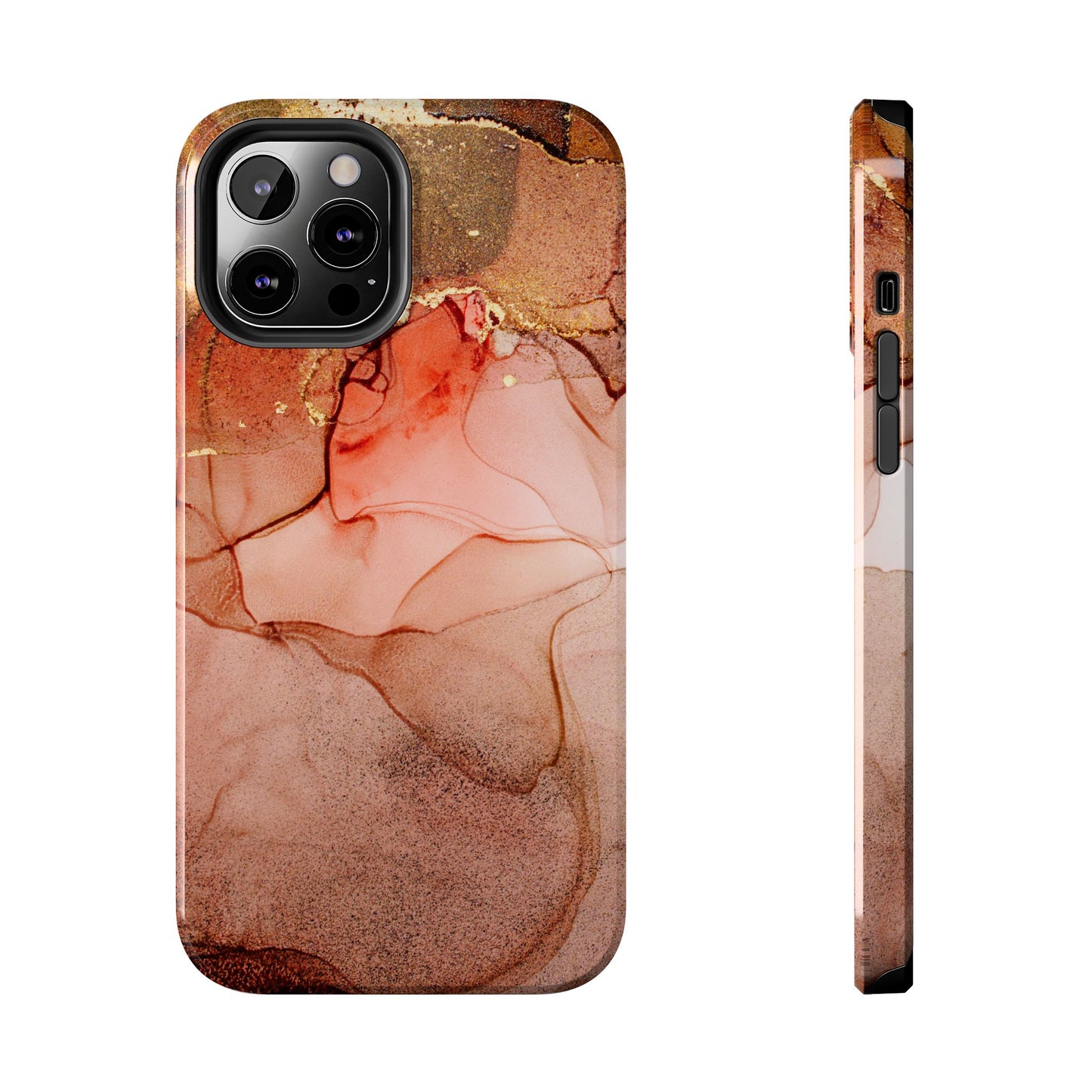 Ruby Red Marble Samsung Galaxy Case - Elegant Red Marble with Gold Accents