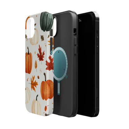 Autumn Pumpkin MagSafe iPhone Case – Fall Leaves and Harvest Design