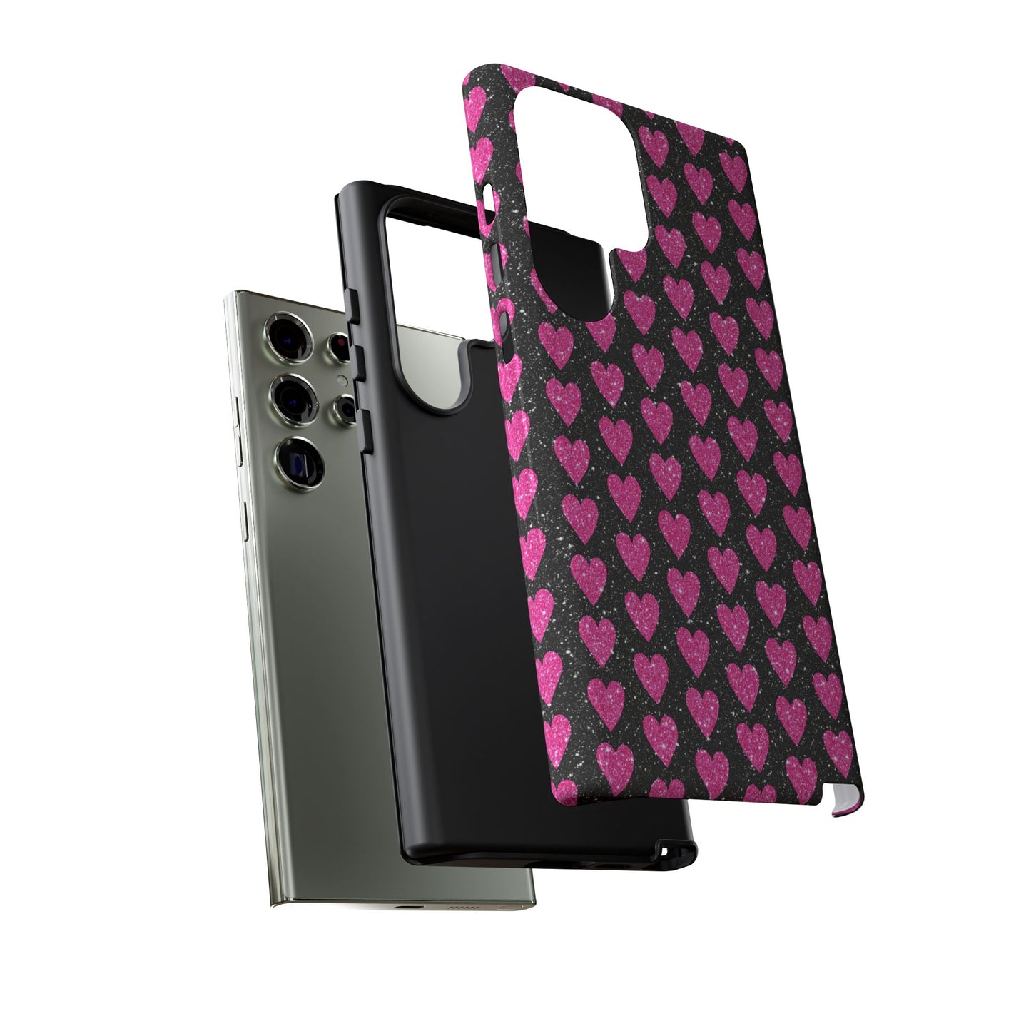 Glitter Pink Hearts Samsung Galaxy Case