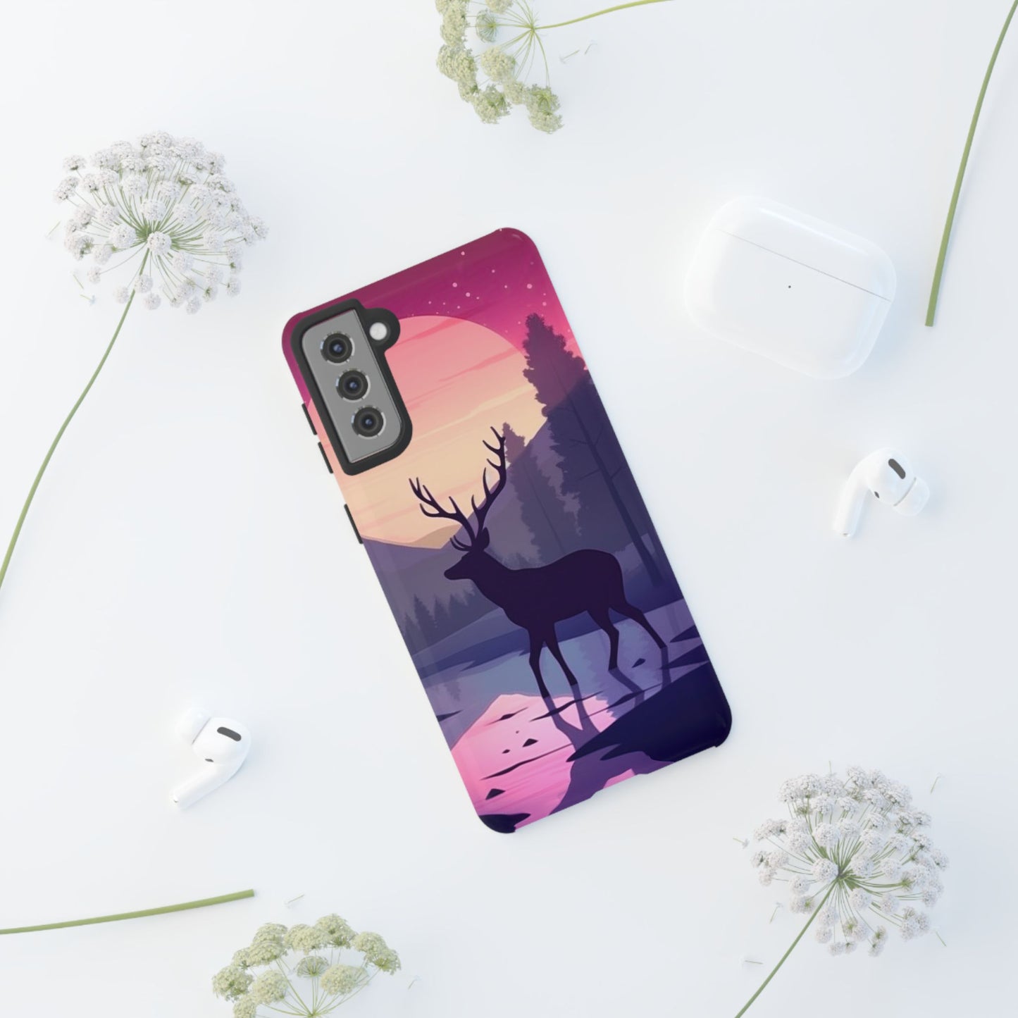 Twilight Elegance: Stag Reflection – Samsung Galaxy Case