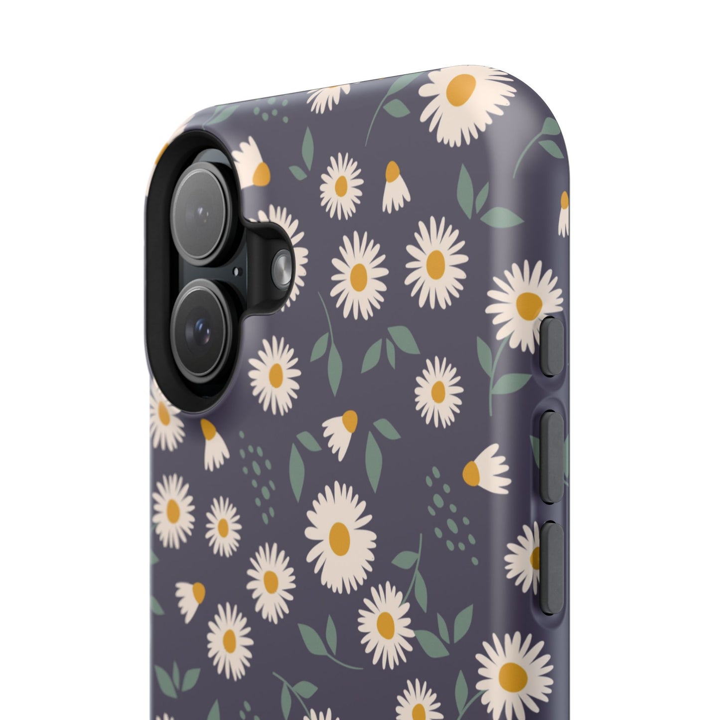 Midnight Daisy MagSafe iPhone Case – Dark Navy Floral Design, Slim and Protective