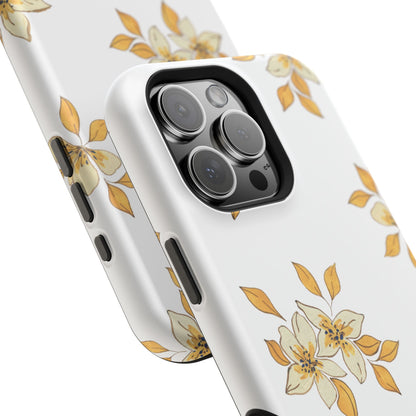 Delicate Yellow Blossom MagSafe iPhone Case – Minimalist Floral Design with Matte Finish