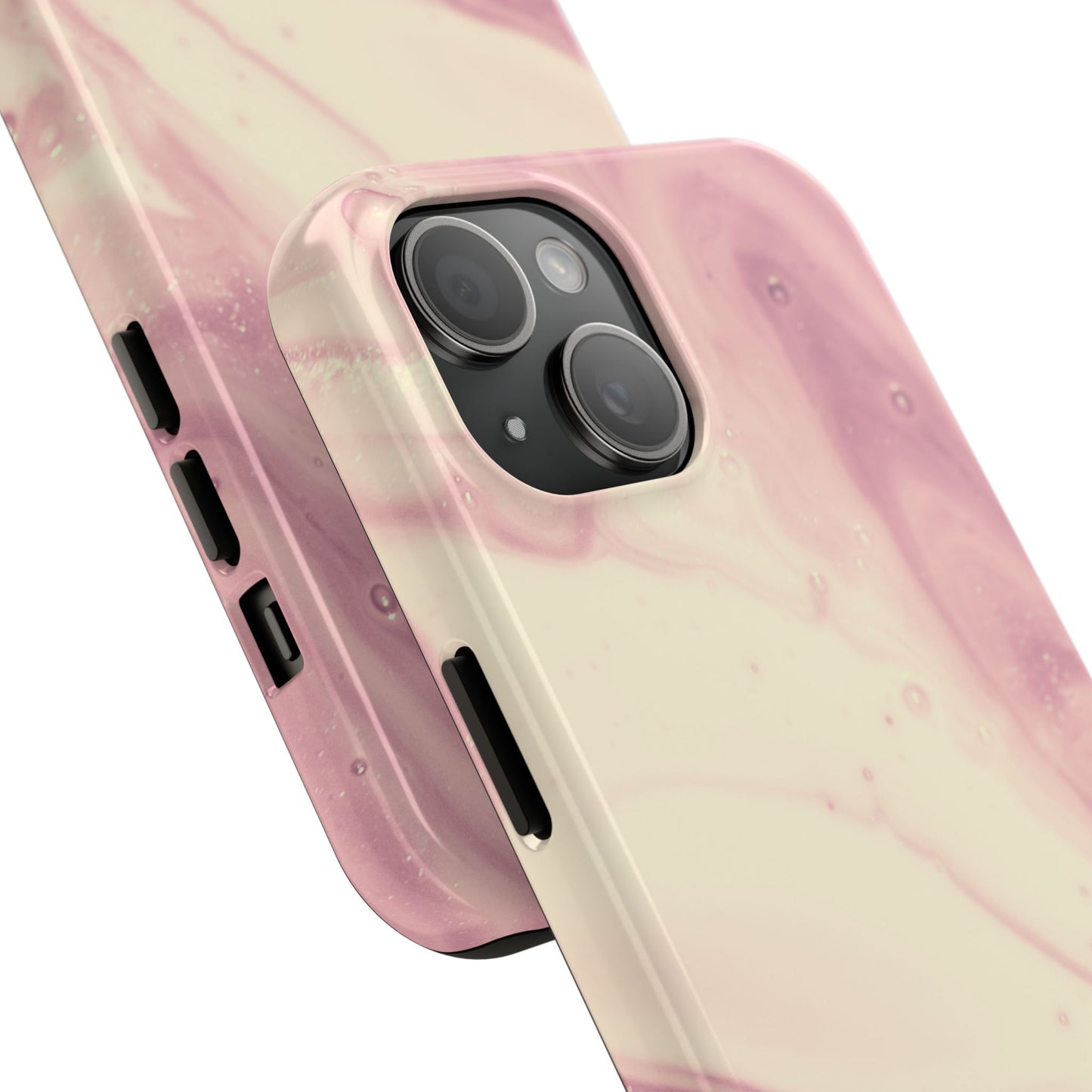 Blush Marble Glow – iPhone Case with Rose Gold & Pink Swirl Pattern