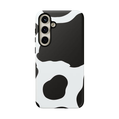 Bold Black and White Cow Print Tough Samsung Galaxy Case – Modern Animal Pattern with Dual-Layer Protection