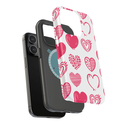 Funky Pink Hearts – MagSafe iPhone Case