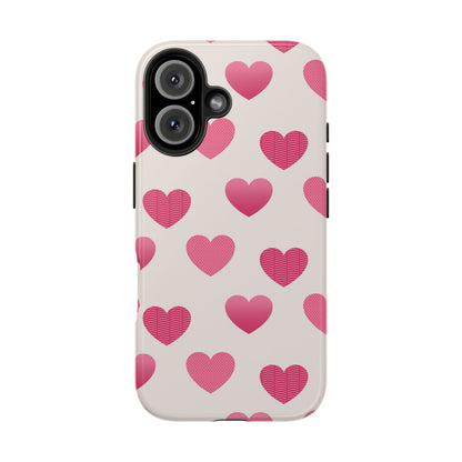 Textured Hearts iPhone Case