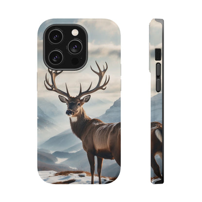 Alpine Majesty: Stag in Snow – MagSafe iPhone Case