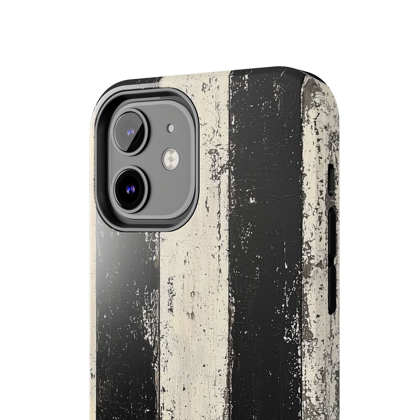 Vintage Vertical Stripe iPhone Case - Black & White Grunge Design - BOGO Cases