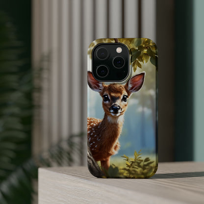 Whimsical Fawn in a Sunlit Forest MagSafe iPhone Case