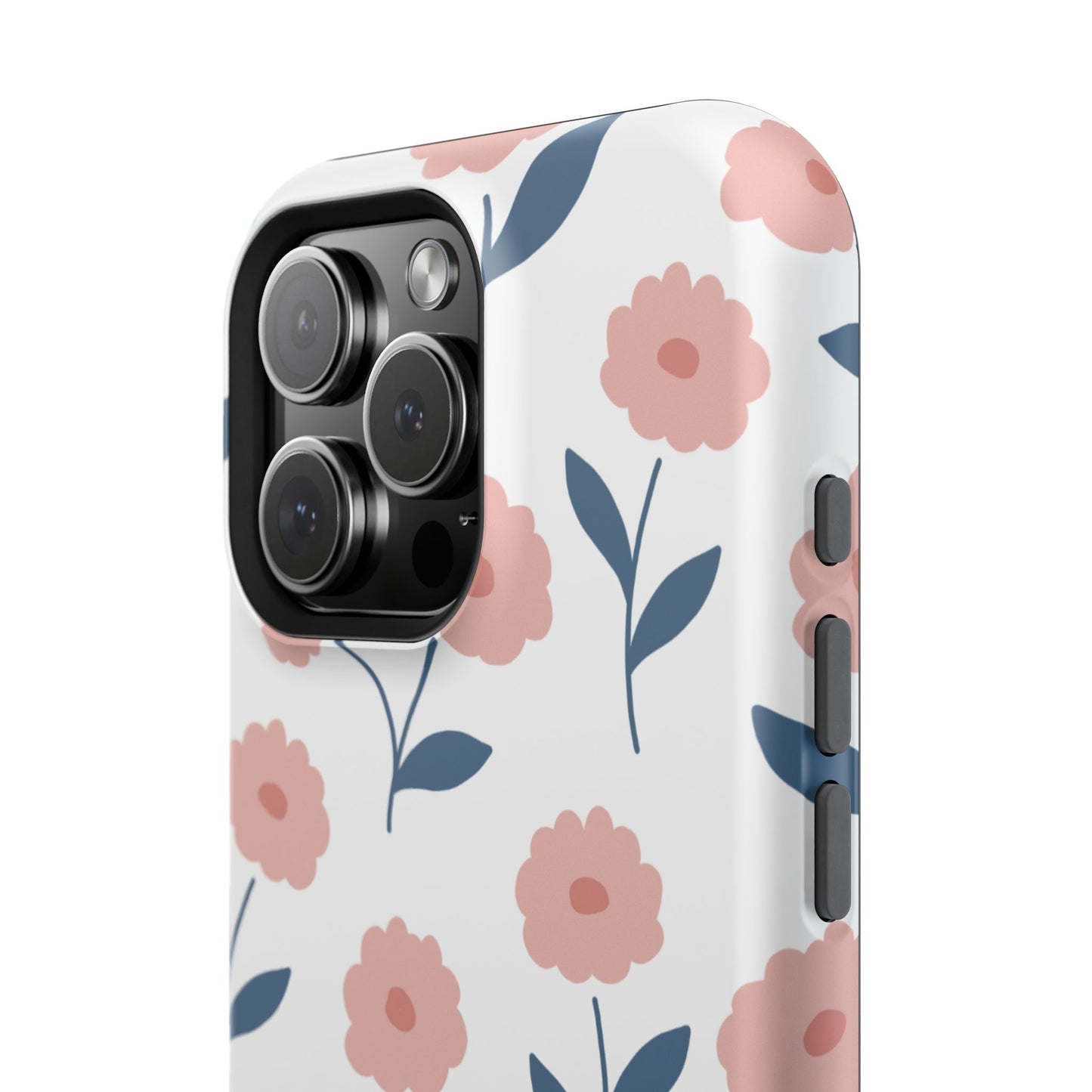 Playful Pink Floral Tough MagSafe  iPhone Case – Soft Pastel Design, Slim & Shockproof