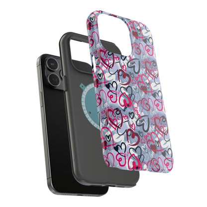 Graffiti Love Hearts MagSafe Case