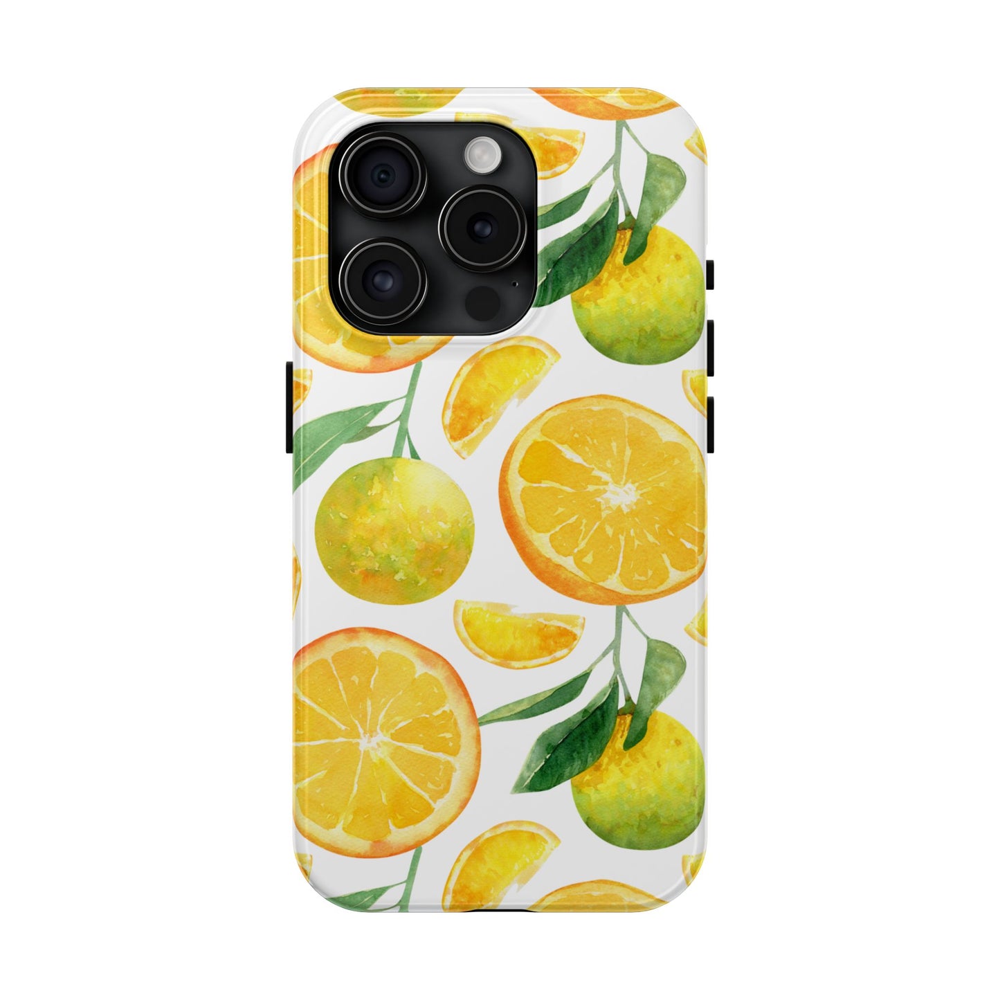 Sunny Citrus Grove Tough iPhone Case – Watercolor Orange Design, Dual - Layer Protection - BOGO Cases