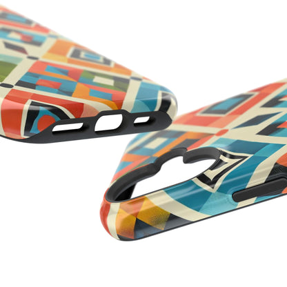 Harlequin Geometric MagSafe iPhone Case - Vibrant Abstract Protective Cover