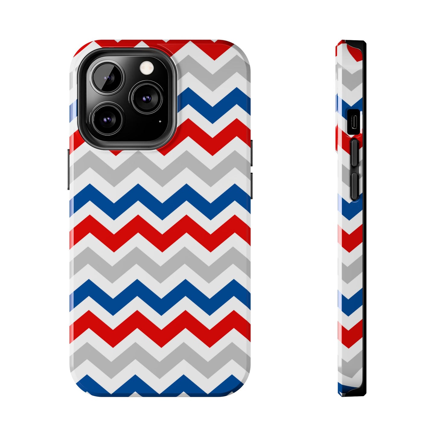 Patriotic Red, White & Blue Chevron – Geometric iPhone Case