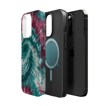 Teal and Pink Tie-Dye MagSafe Case – Stylish and Functional