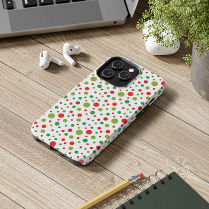 Red & Green Christmas Polka Dots – iPhone Case