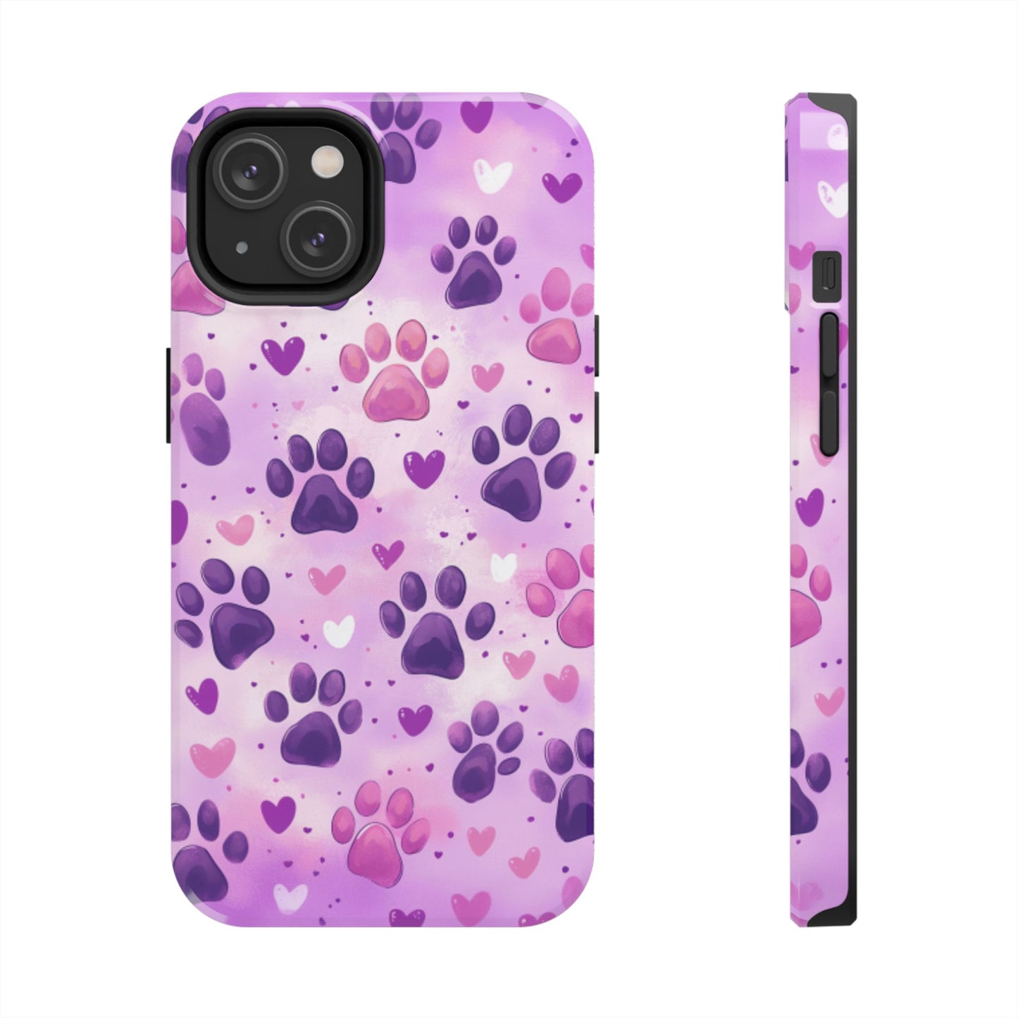 Purple Paw Print iPhone Case - Cute Pet-Themed Protective Cover