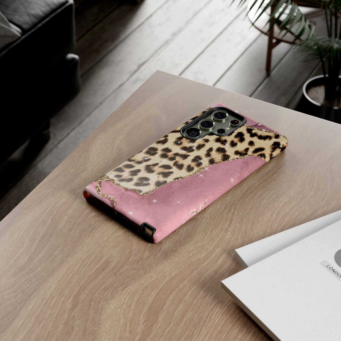 Pink Glam Leopard - Samsung Galaxy Series Case with Glitter Accents