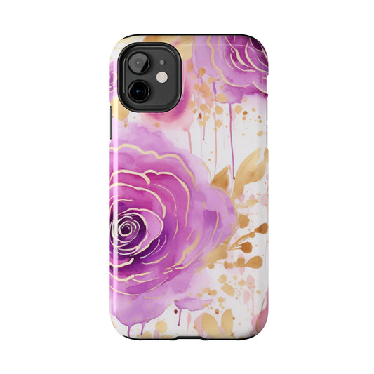 Radiant Purple & Gold Floral - iPhone Series Case