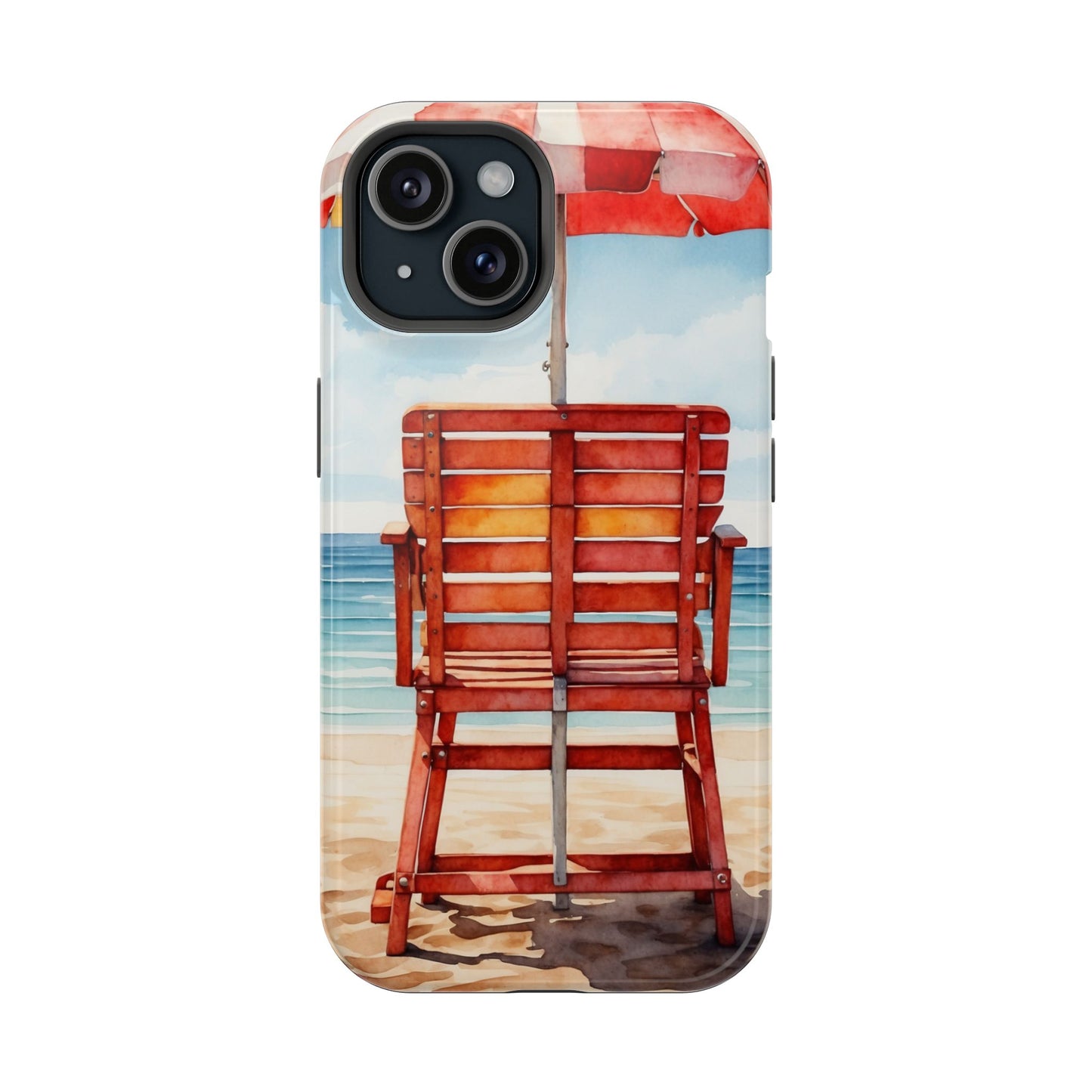 Beachfront Sunset Lounge MagSafe iPhone Case – Rearview Edition