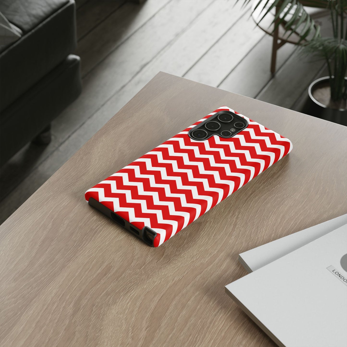 Bold Red & White Chevron – Modern Geometric Samsung Galaxy Case