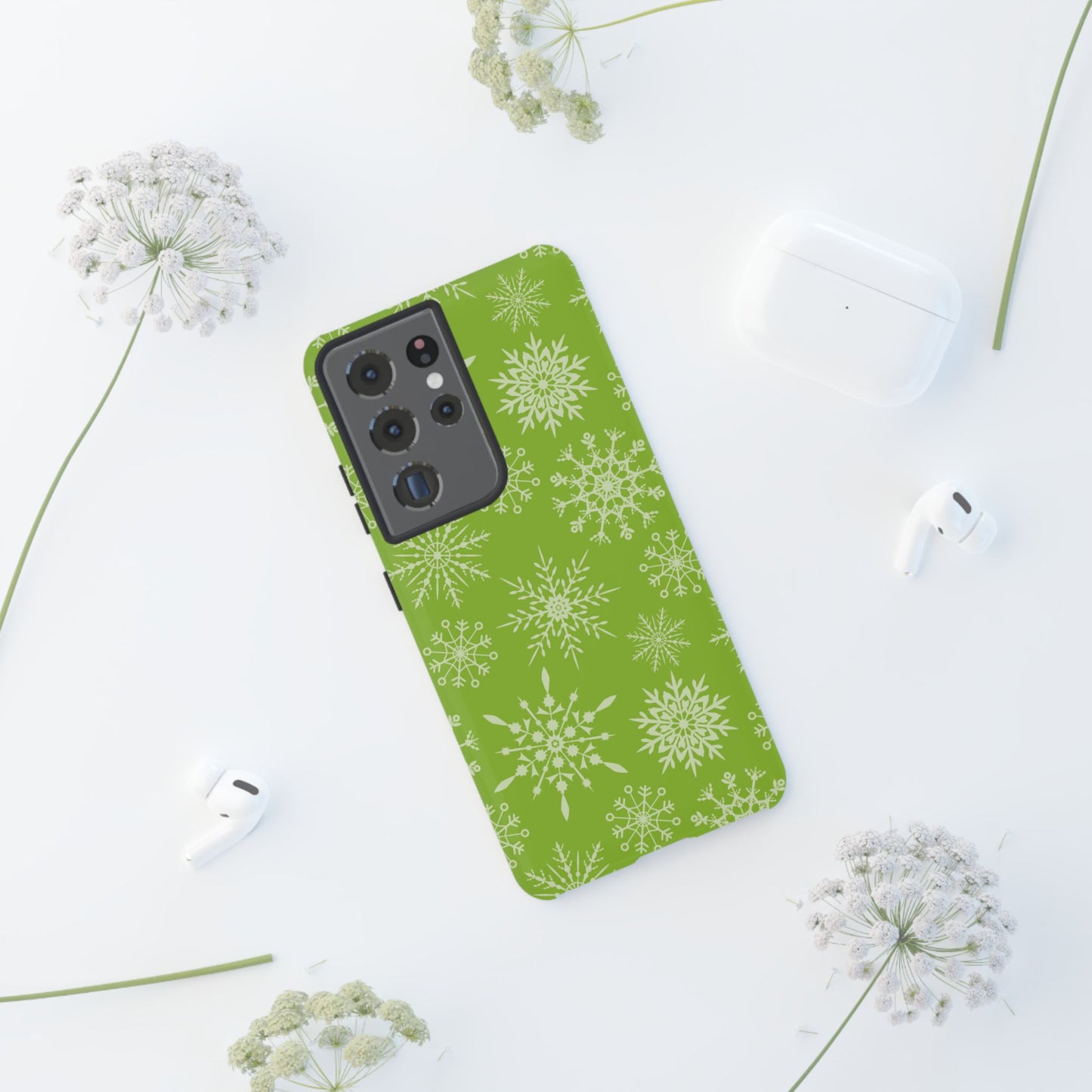 Green Snowflake Pattern – Samsung Galaxy Series Case