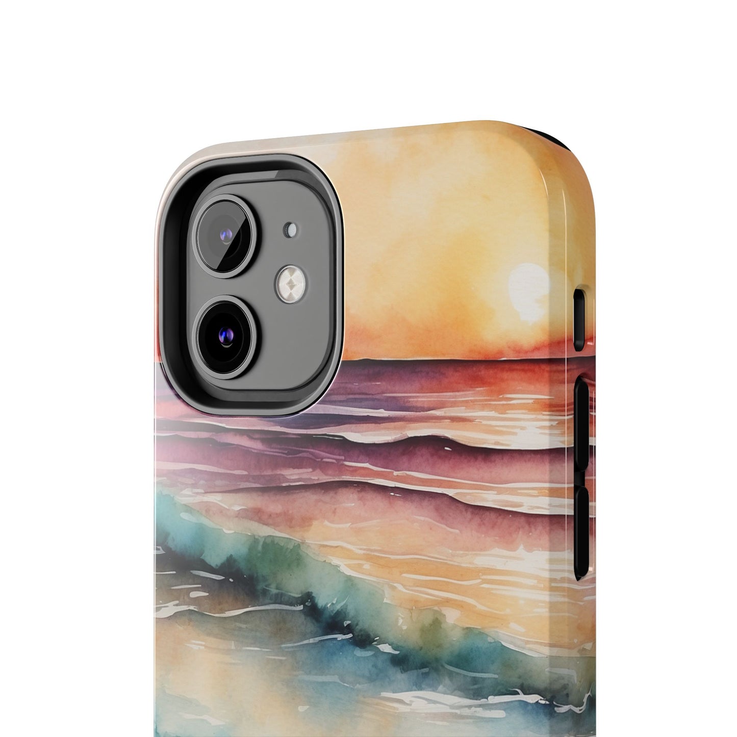 Sunset Waves iPhone Case – Vibrant Watercolor Design