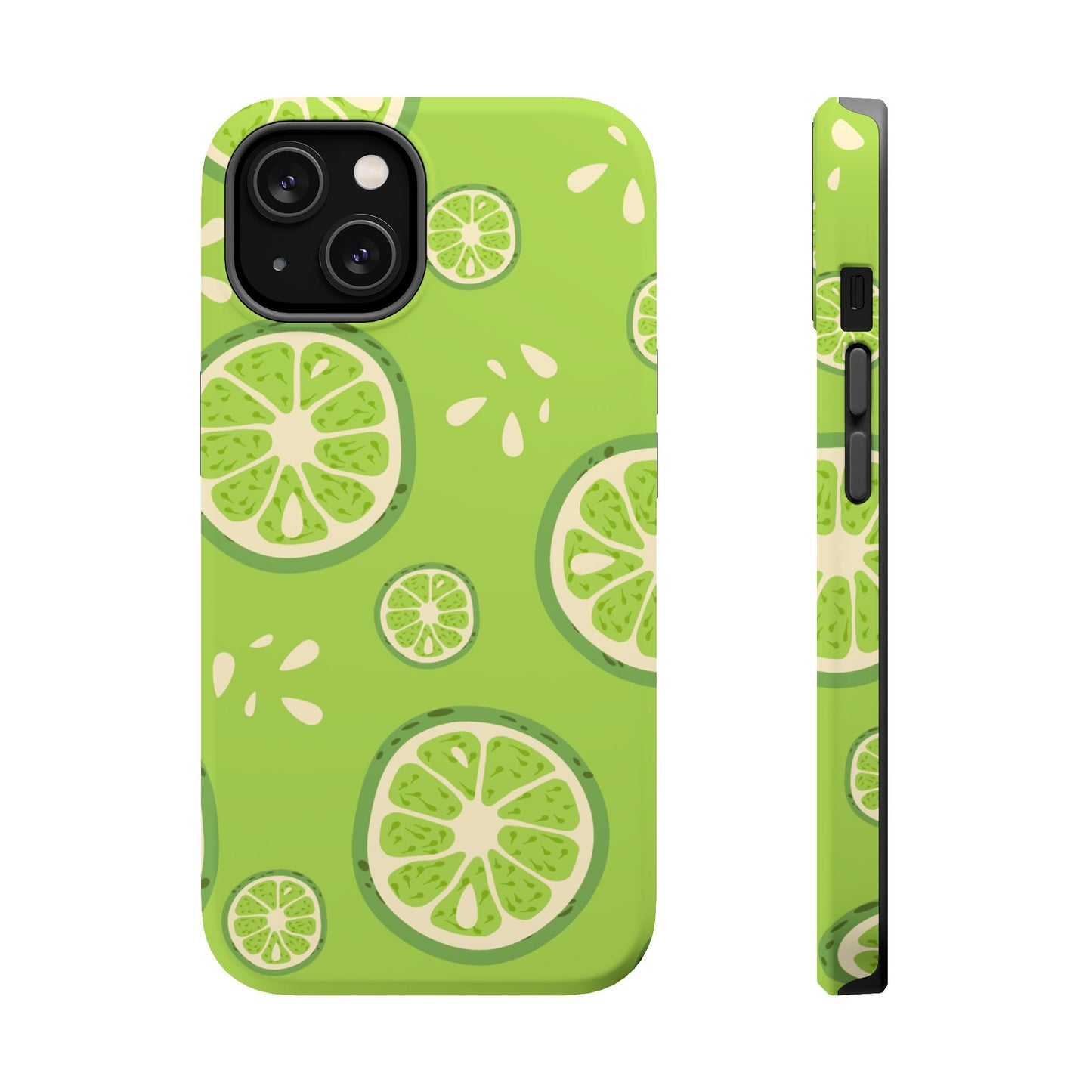 Zesty Lime Splash Tough MagSafe iPhone Case – Fresh Citrus Design, Dual-Layer Protection