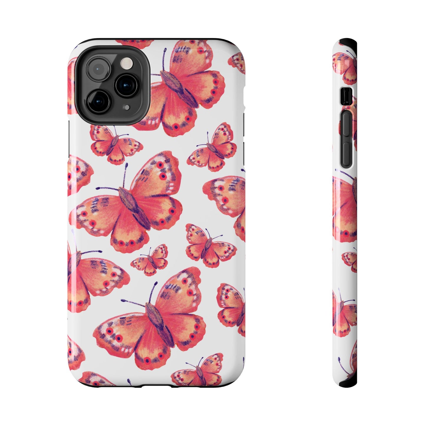 Coral Butterfly iPhone Case – Slim, Protective Design with Bold Watercolor Print