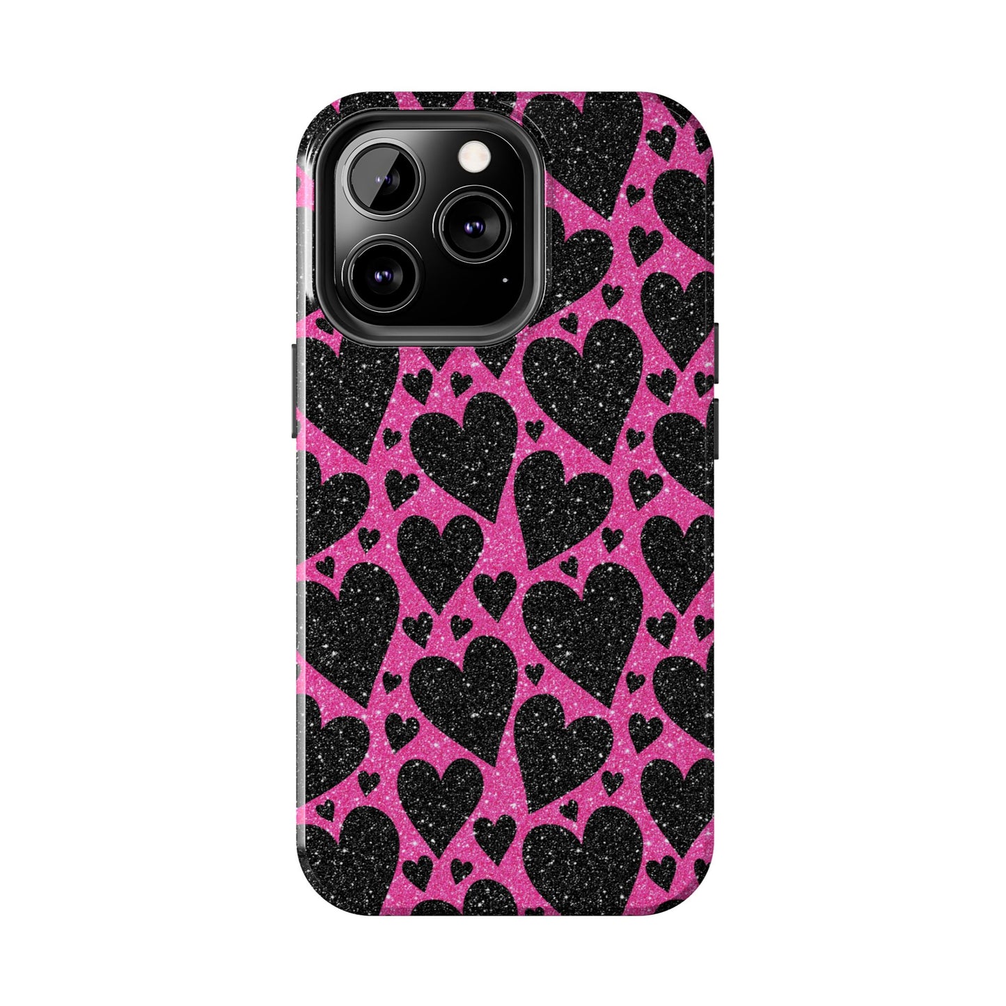 Pink Glitter Hearts iPhone Case