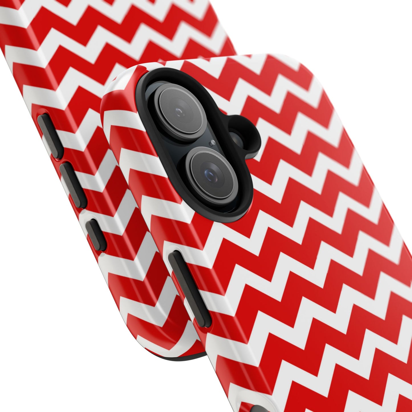 Bold Red & White Chevron – Modern Geometric iPhone Case