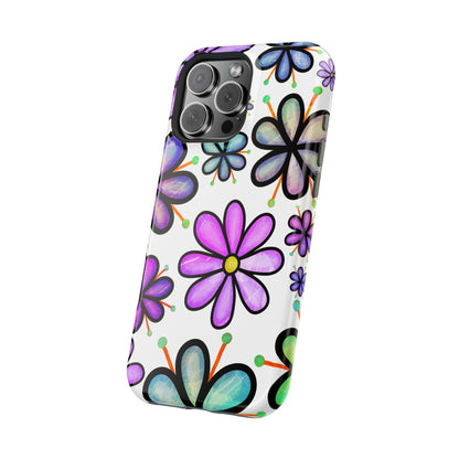 Whimsical Lavender Floral MagSafe iPhone Case – Ultra-Slim, High-Gloss Finish